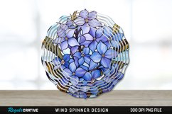 Stained Glass Periwinkle Flowers Flowers Wind Spinner PNG Product Image 1