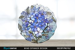 Stained Glass Periwinkle Flowers Flowers Wind Spinner PNG Product Image 1