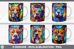 Bundle of six Painted Glass Pit Bulls Mug Wrap designs.