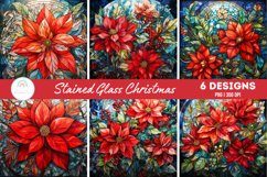 Poinsettia Stained glass Christmas Sublimation Product Image 1