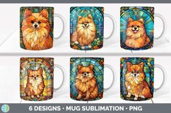 Bundle of six Painted Glass Pomeranians Mug Wrap designs.