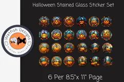 Stained Glass Halloween Stickers Product Image 1