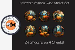 Stained Glass Halloween Stickers Product Image 3