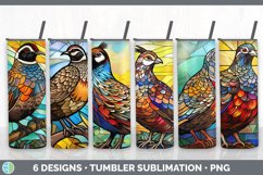 Bundle of six Painted Glass Quails Tumbler designs.