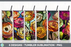 Bundle of six Watercolor Ranunculuss Tumbler designs.