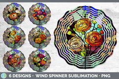 Bundle of six Watercolor Ranunculuss Wind Spinner designs.
