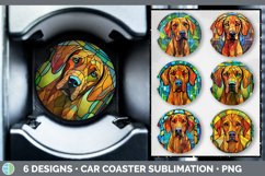 Bundle of six Painted Glass Rhodesian Ridgebacks Car Coaster designs.