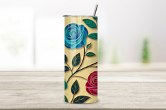 seamless tumbler wrap, glass floral design, jewel tone wrap, lead line details, cathedral window style, 20oz skinny tumbler, tapered tumbler wrap, straight tumbler design, ecclesiastical rose art, seamless church design,