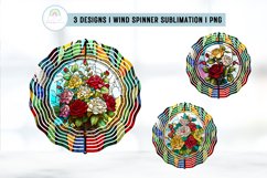Stained Glass Rose Wind Spinner Sublimation Design Product Image 1