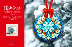 Stained Glass Round Ornament Sublimation PNG Product Image 1