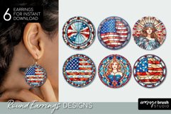 Stained Glass Round Earrings Bundle Sublimation Designs