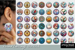 Stained Glass Round Earrings Bundle Sublimation Designs