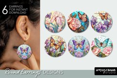 Stained Glass Round Earrings Bundle Sublimation Designs