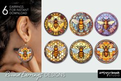 Stained Glass Round Earrings Bundle Sublimation Designs