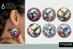 Stained Glass Round Earrings Bundle Sublimation Designs