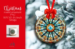Stained Glass Round Ornament Sublimation PNG Product Image 1