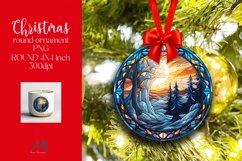 Stained Glass Round Ornament Sublimation PNG Product Image 1
