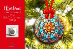 Stained Glass Round Ornament Sublimation PNG Product Image 1