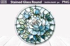 Flowers Stained Glass Round | Roses Sublimation Product Image 1