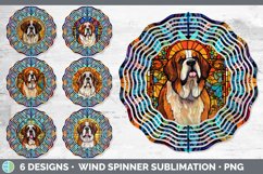 Bundle of six Painted Glass Saint Bernards Wind Spinner designs.