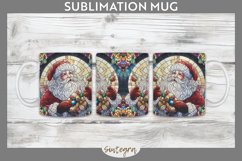 Stained Glass Santa Claus Mug Wrap Sublimation Product Image 1