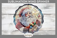 Stained Glass Santa Claus Wind Spinner Sublimation Product Image 1