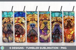 Bundle of six Painted Glass Shar Peis Tumbler designs.