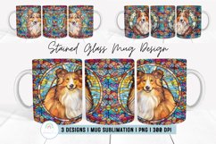 Stained Glass Sheltie Mug Sublimation Bundle Product Image 1