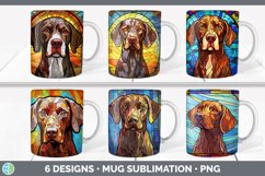 Bundle of six Painted Glass Shorthaired Pointers Mug Wrap designs.