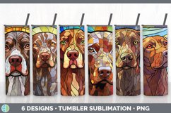 Bundle of six Painted Glass Shorthaired Pointers Tumbler designs.