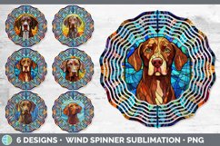 Bundle of six Painted Glass Shorthaired Pointers Wind Spinner designs.
