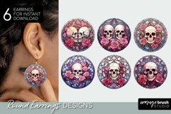 Stained Glass Skull Earrings Bundle Sublimation Designs