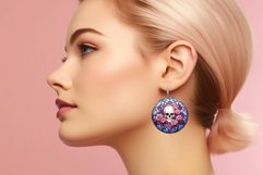 Stained Glass Skull Earrings Bundle Sublimation Designs