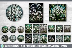 Bundle of six Floral Snowdrops Air Freshener designs.