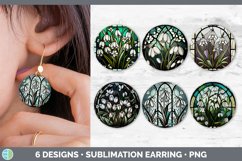 Bundle of six Floral Snowdrops Round Earrings designs.