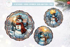 Stained Glass Christmas Snowman Wind Spinner Sublimation Product Image 1