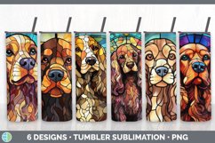 Bundle of six Painted Glass Spaniels Tumbler designs.