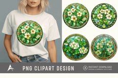 Stained Glass St.Patrick&#039;s Day Flowers Clipart Product Image 1