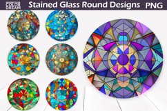 Stained Glass Round PNG | Round Coaster Bundle Product Image 15