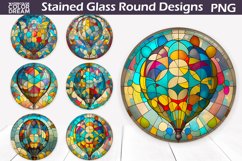 Stained Glass Round PNG | Round Coaster Bundle Product Image 5