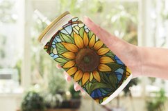 Stained Glass Sunflower Glass Can Wraps Product Image 2
