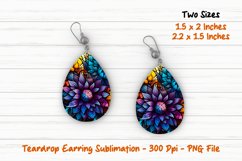 Colorful sunflower Teardrop Earring | Teardrop Earring Product Image 1