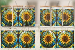 Stained Glass Sunflower Glass Can Wraps Product Image 3