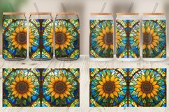 Stained Glass Sunflower Glass Can Wraps Product Image 4