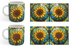 Stained Glass Sunflower Mug sublimation design Product Image 4
