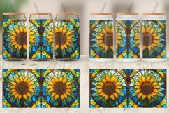 Stained Glass Sunflower Glass Can Wraps Product Image 5