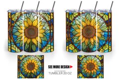 Stained Glass Sunflower Tumbler Sublimation Wrap Product Image 5