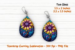 Colorful sunflower Teardrop Earring | Teardrop Earring Product Image 1