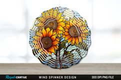 Stained Glass Sunflower Flowers Wind Spinner Sublimation PNG Product Image 1