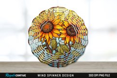 Stained Glass Sunflower Flowers Wind Spinner Sublimation PNG Product Image 1